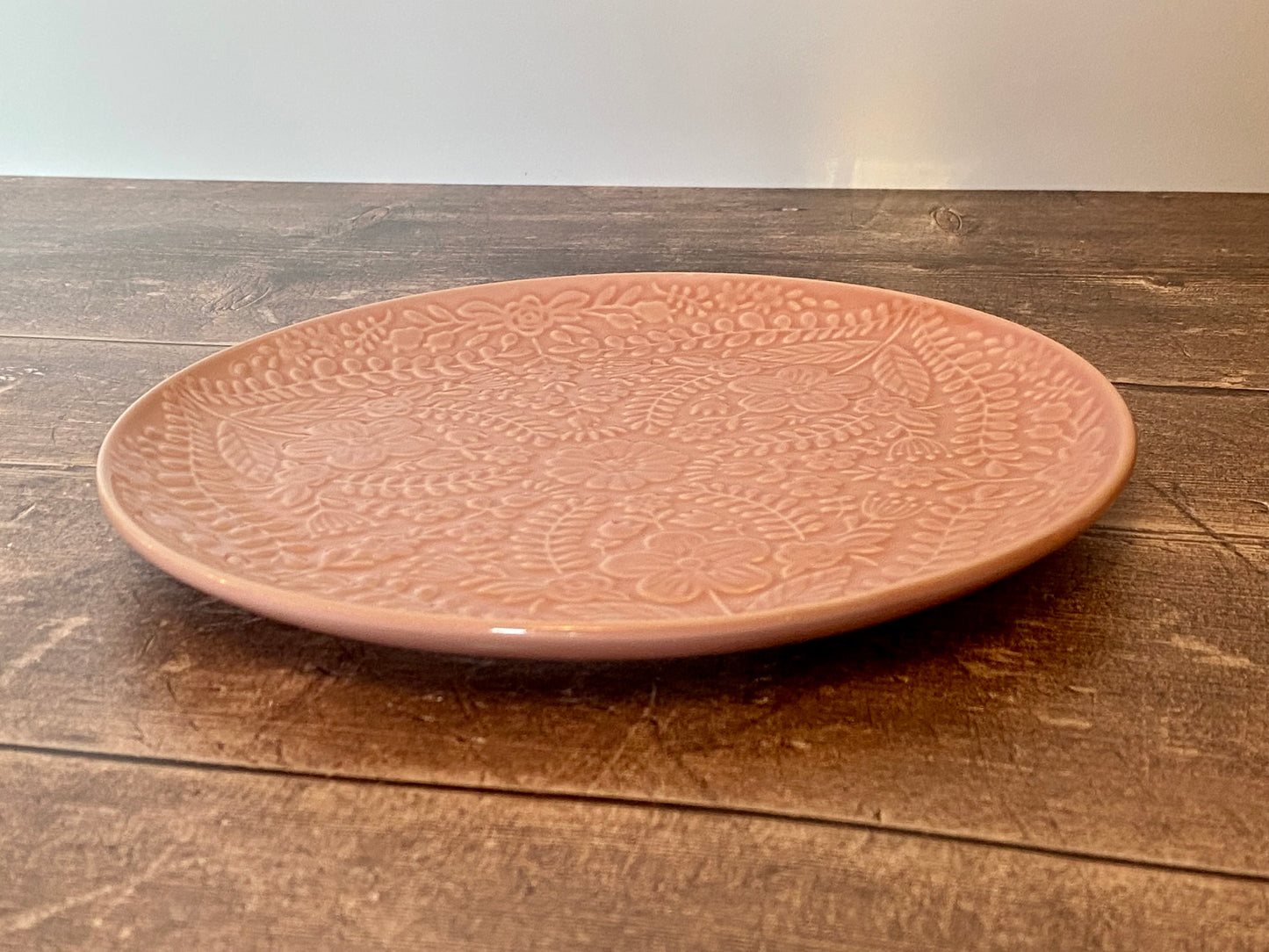 Pink Flower Patterned Plate, 22cm