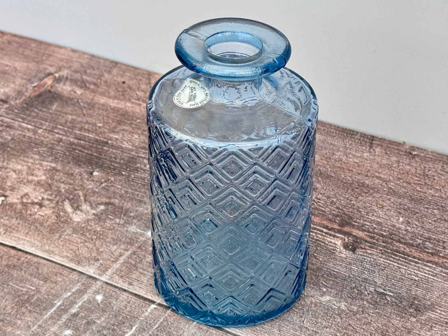 Blue Square Patterned Vase