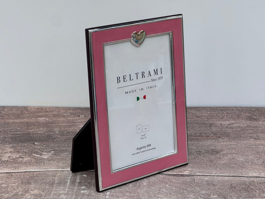 Beltrami Pink Heart Photo Frame 4 x 6