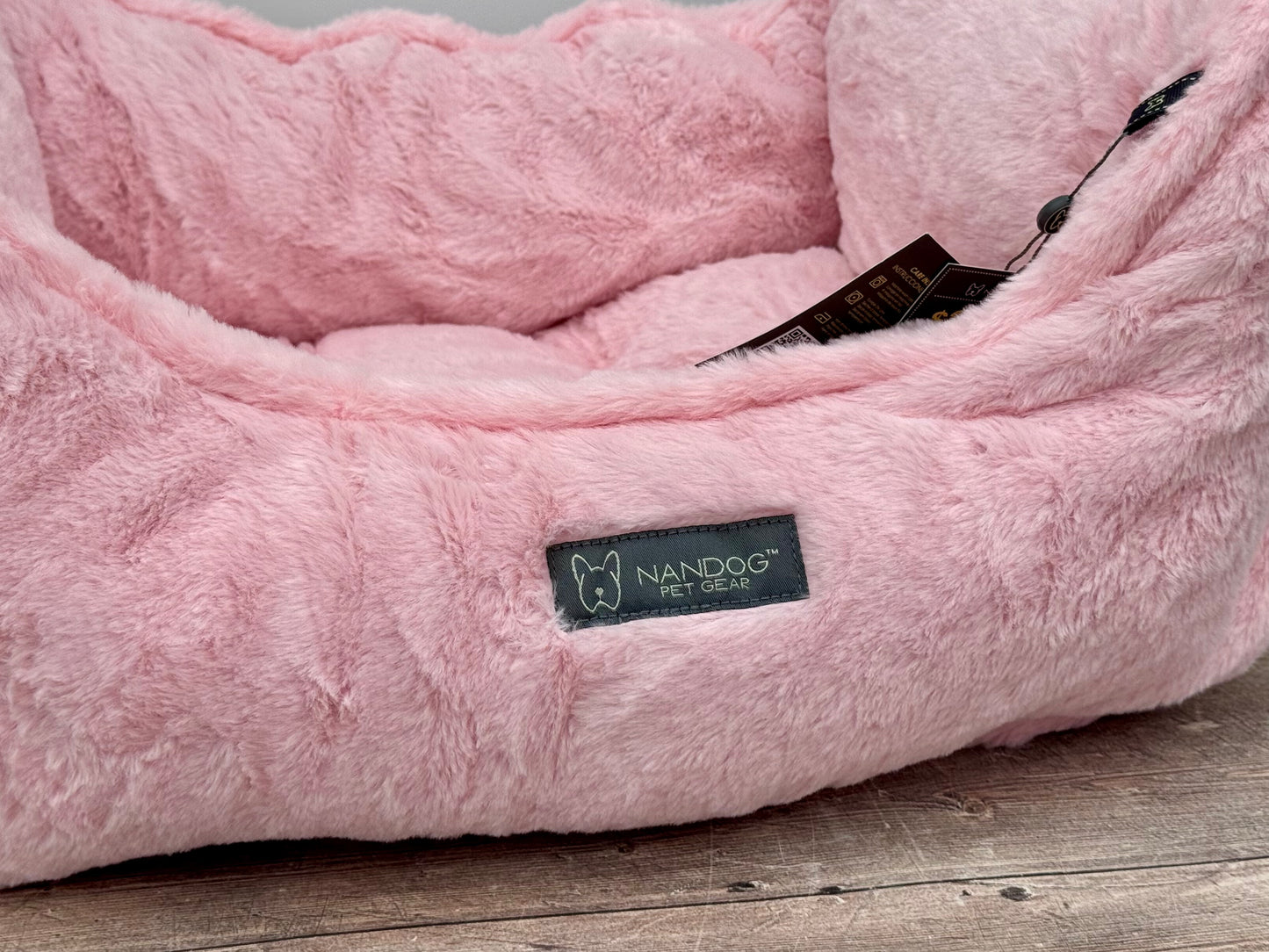 Nandog Pet Gear Pink Fluffy Soft Reversible Dog Bed, 52cm