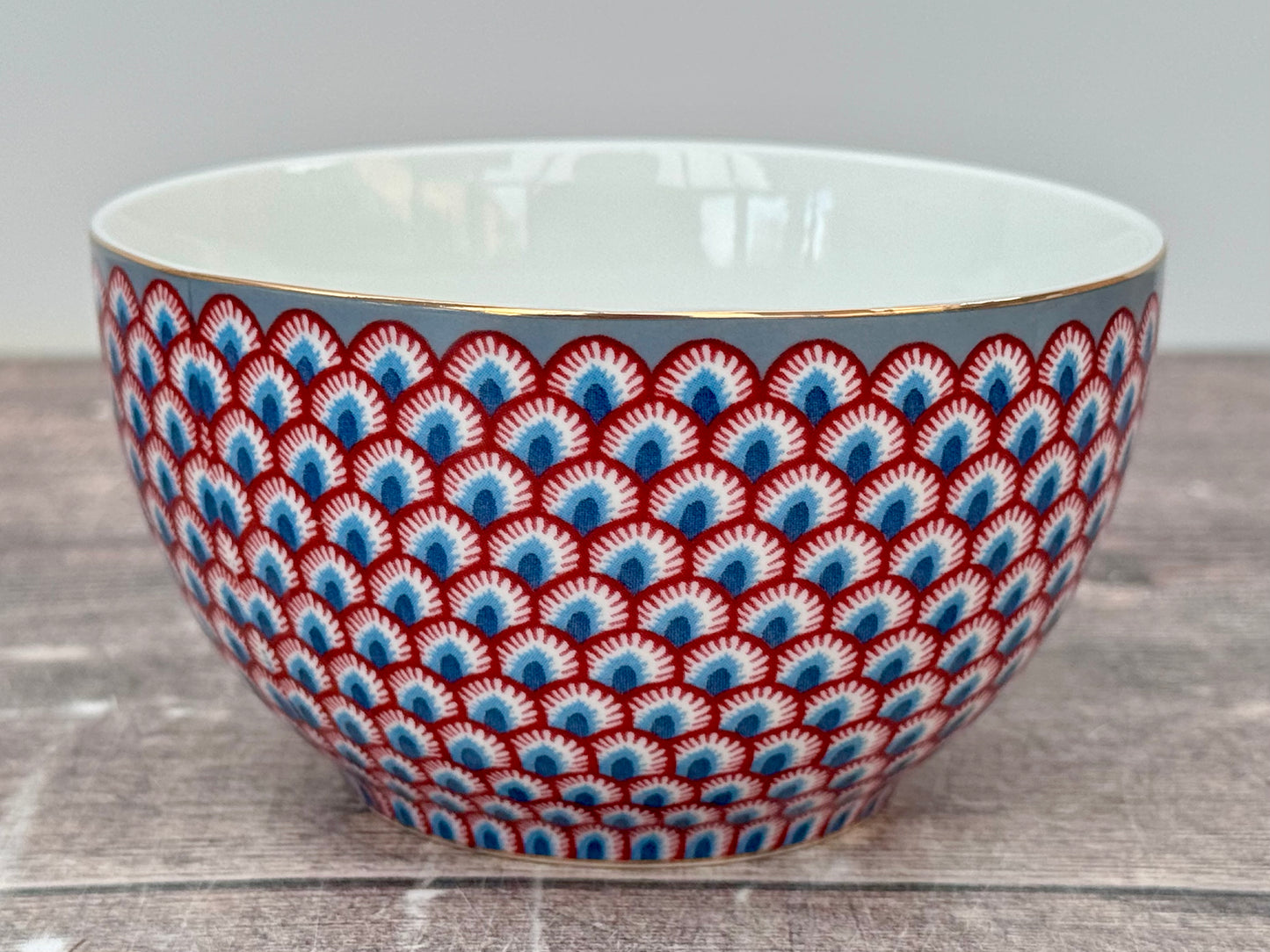 Blue and Pink Patterned Small Bowl, 9.5cm