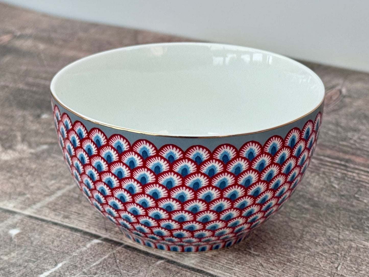 Blue and Pink Patterned Small Bowl, 9.5cm