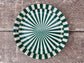 Green Stripe Patterned Tea Tip / Dipping Bowl