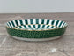 Green Stripe Patterned Tea Tip / Dipping Bowl
