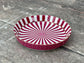 Pink Stripe Patterned Tea Tip / Dipping Bowl