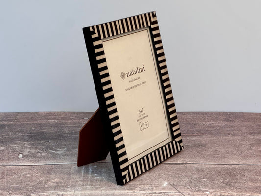Natalini Black and White Striped Photo Frame 5 x 7