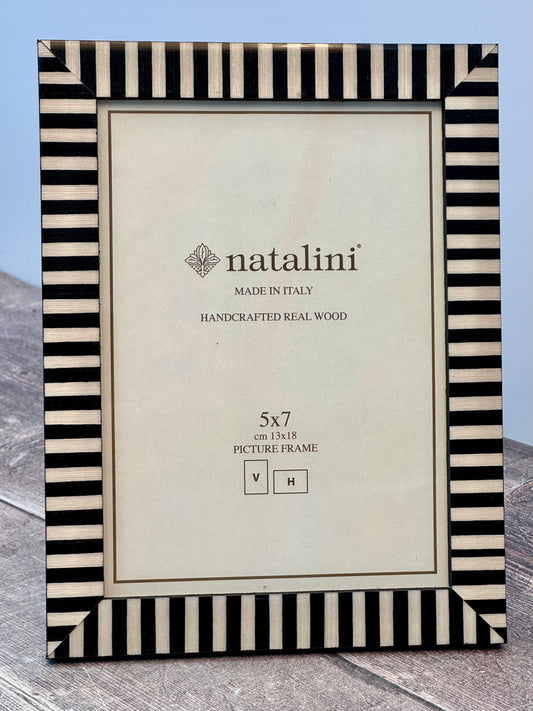 Natalini Black and White Striped Photo Frame 5 x 7