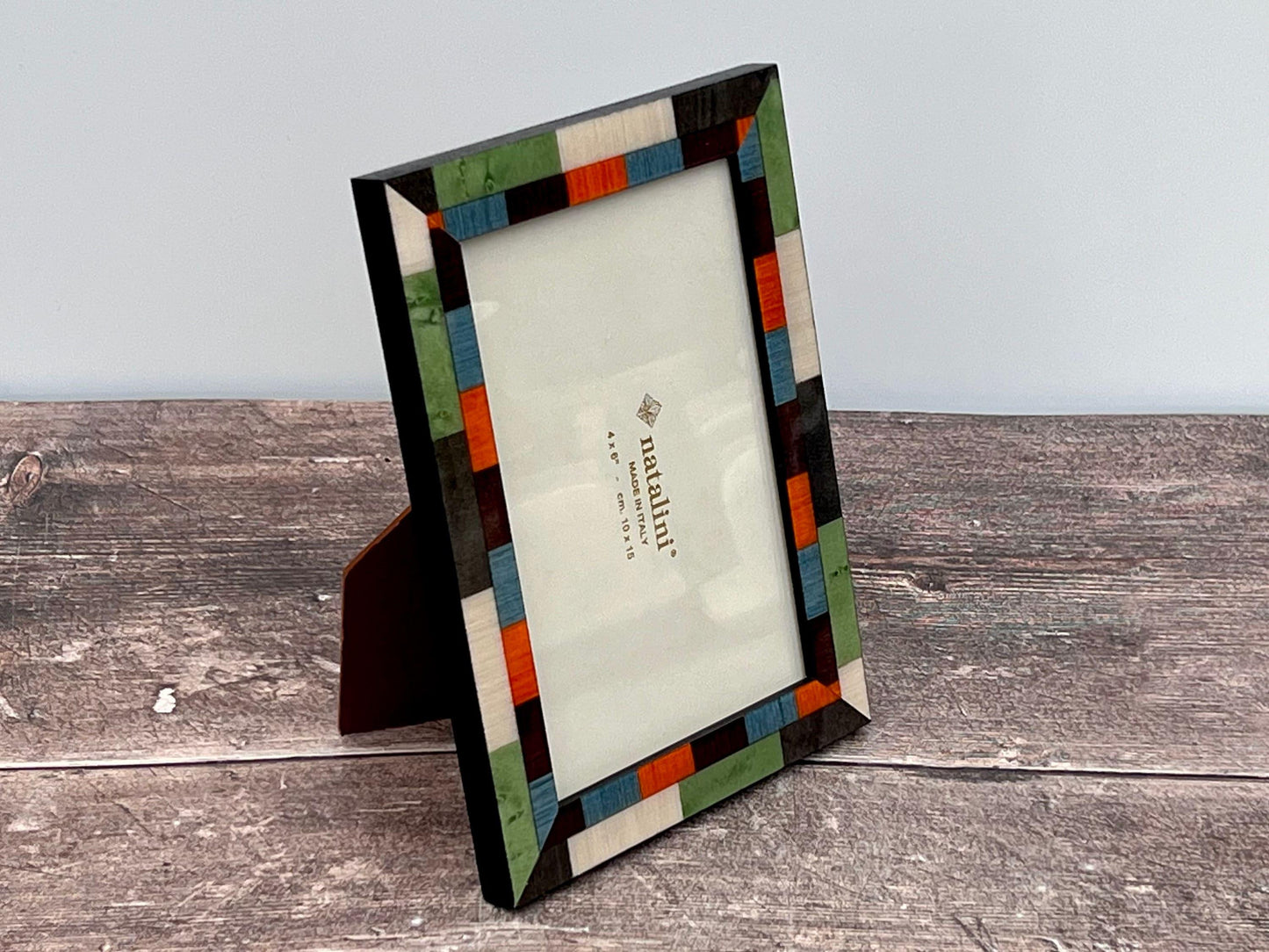 Natalini Green and Brown Marquetry Photo Frame, 4 x 6