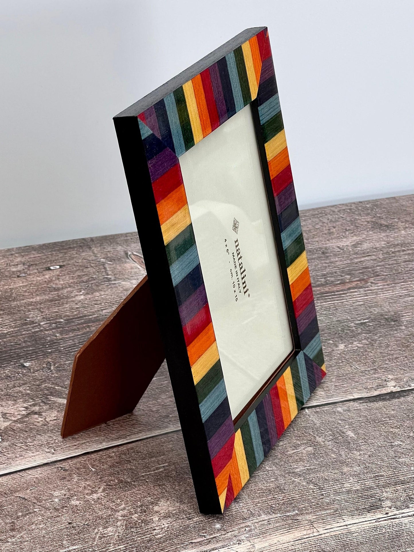 Natalini Multicoloured Rainbow Striped Photo Frame 4 x 6